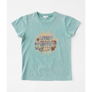 Buckle MODISH REBEL Girls Mineral Blue Distressed T-Shirt